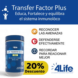 4Life Transfer Factor Plus con Zinc - Suplemento inmune