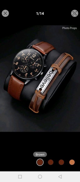 Men Leather watch with leather band
