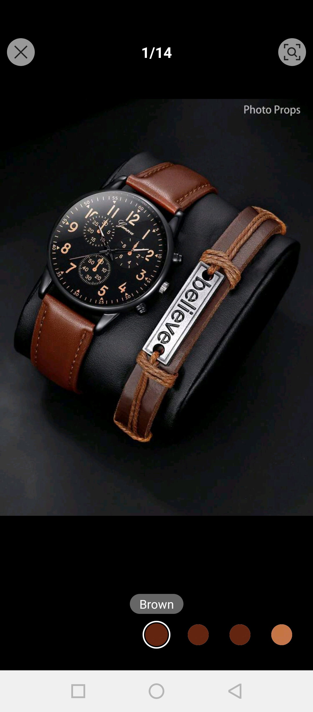 Men Leather watch with leather band