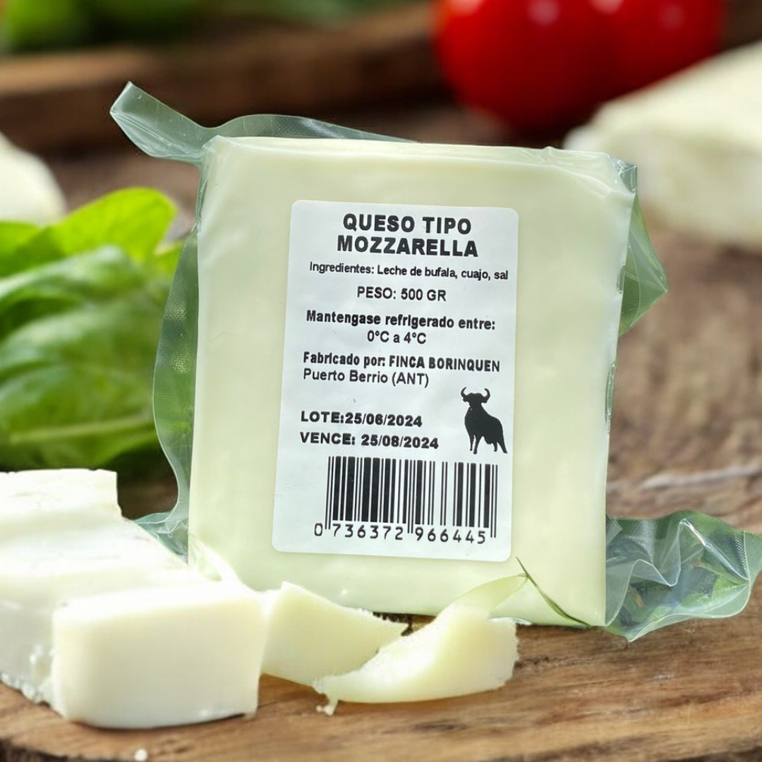 Queso Mozzarella 100 % de Búfala x 500 gr (Bloque)_0