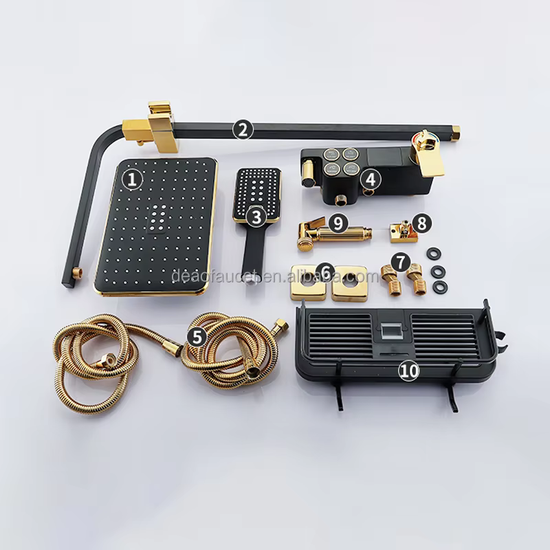 Ensemble robinet chaud froid salle de bain, robinet thermostatique ensemble de douche_4