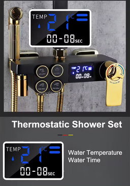 Ensemble robinet chaud froid salle de bain, robinet thermostatique ensemble de douche