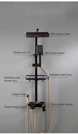 Ensemble robinet chaud froid salle de bain, robinet thermostatique ensemble de douche