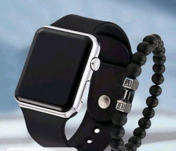 Minimalist Electronic watch with Beaded Bracelet