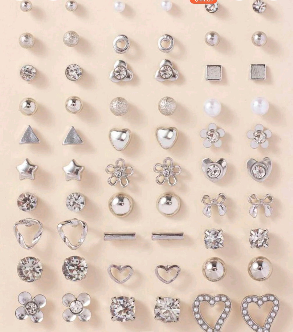 Ladies Earrings,, sliver (30) pairs _0