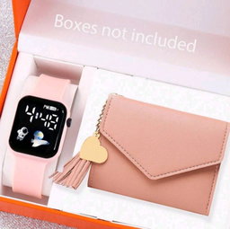 Ladies digital watch with purse 
