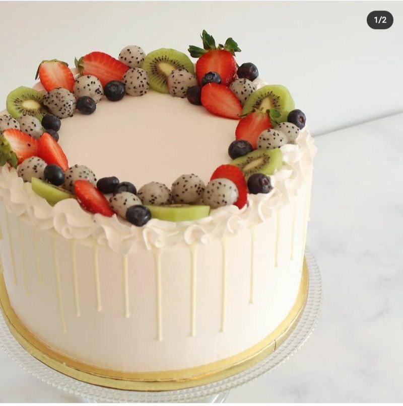 10 inches  2 Layers Whipped cream Cake    _1