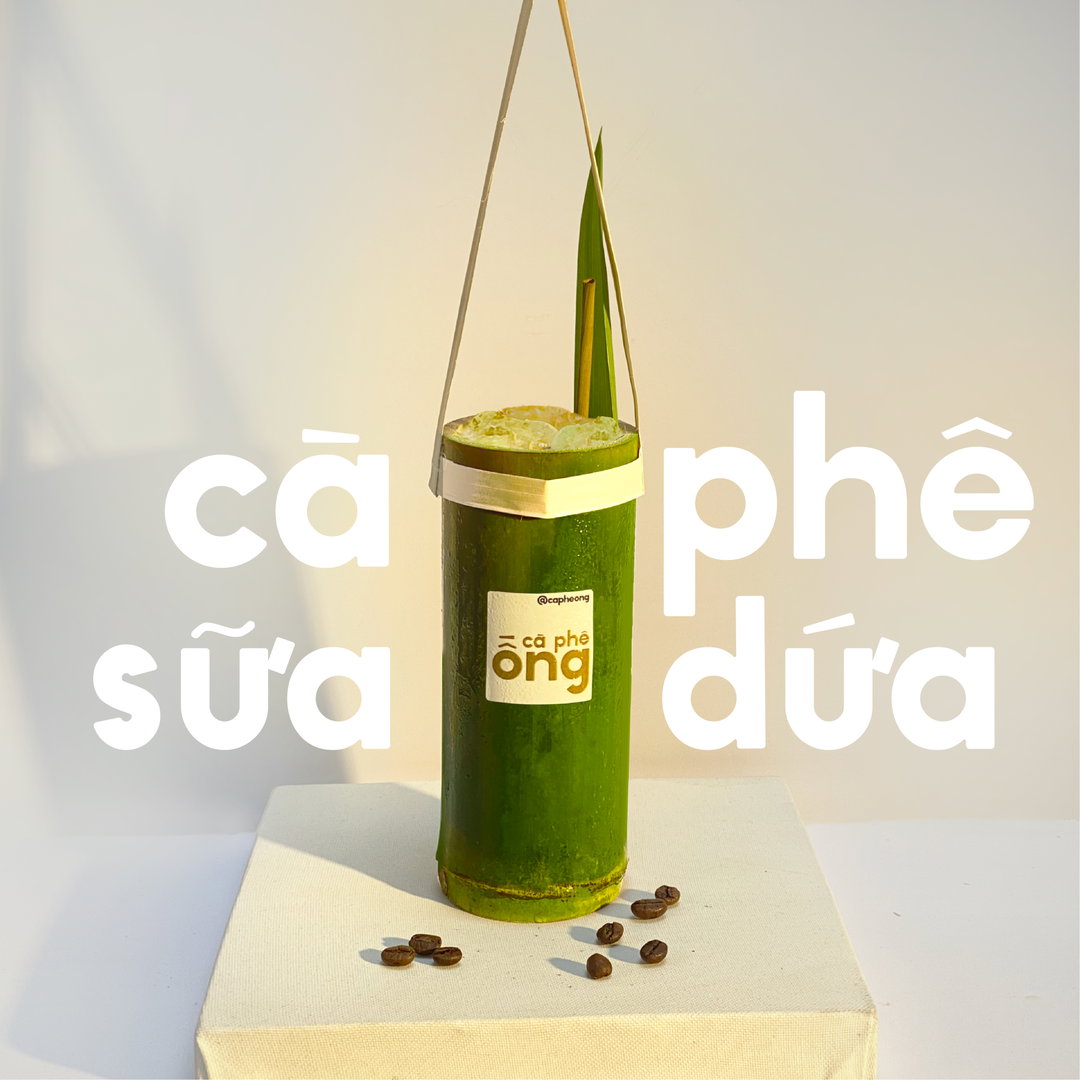 cà phê sữa lá dứa ống