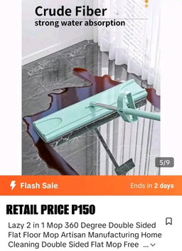 Flat floor mop