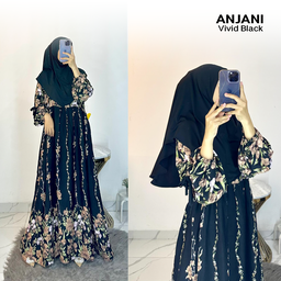 Dress Anjani Pita Rayon Diamond Set Hijab - All Size