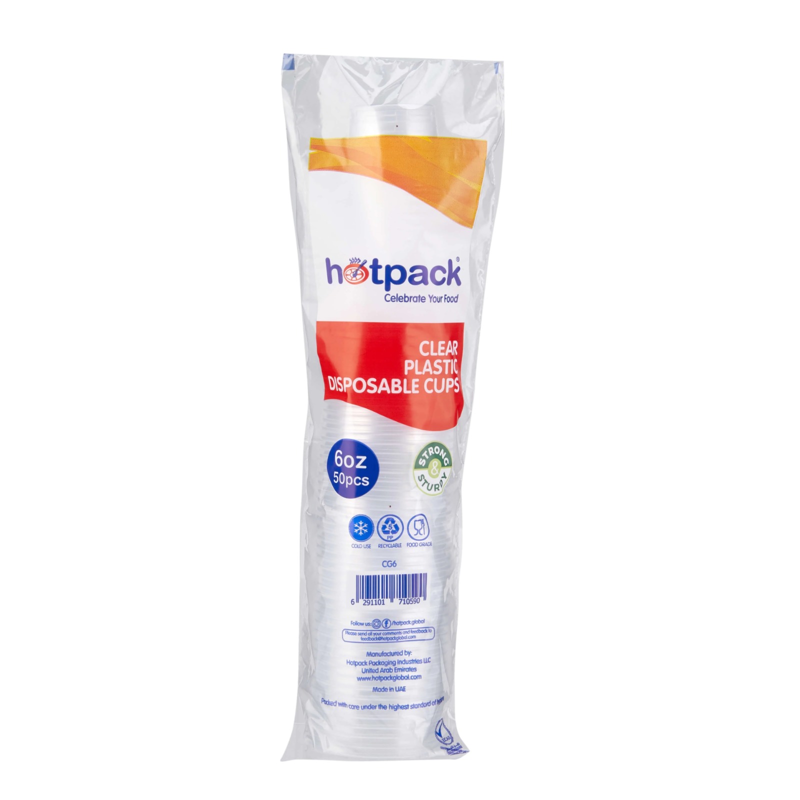 CLEAR PLASTIC DISPOSABLE CUPS 6OZ 50PCS
