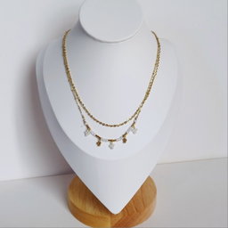 White 2 layered Bohemian Necklace 