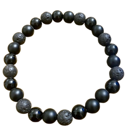 Pulsera Turmalina/piedra volcánica