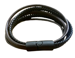 Pulsera Triple Negra con café