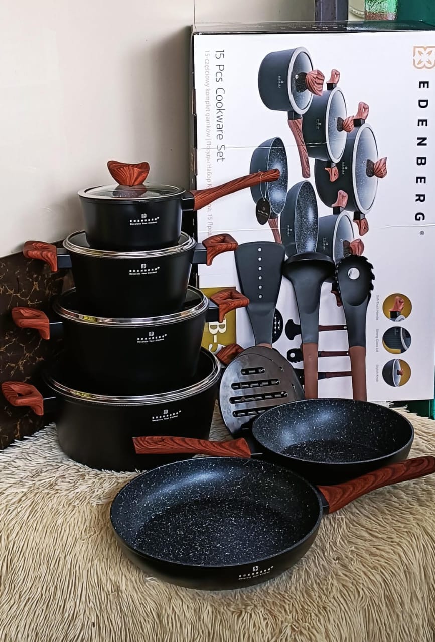 Edenberg 15 PC's Nonstick cooking pots _0