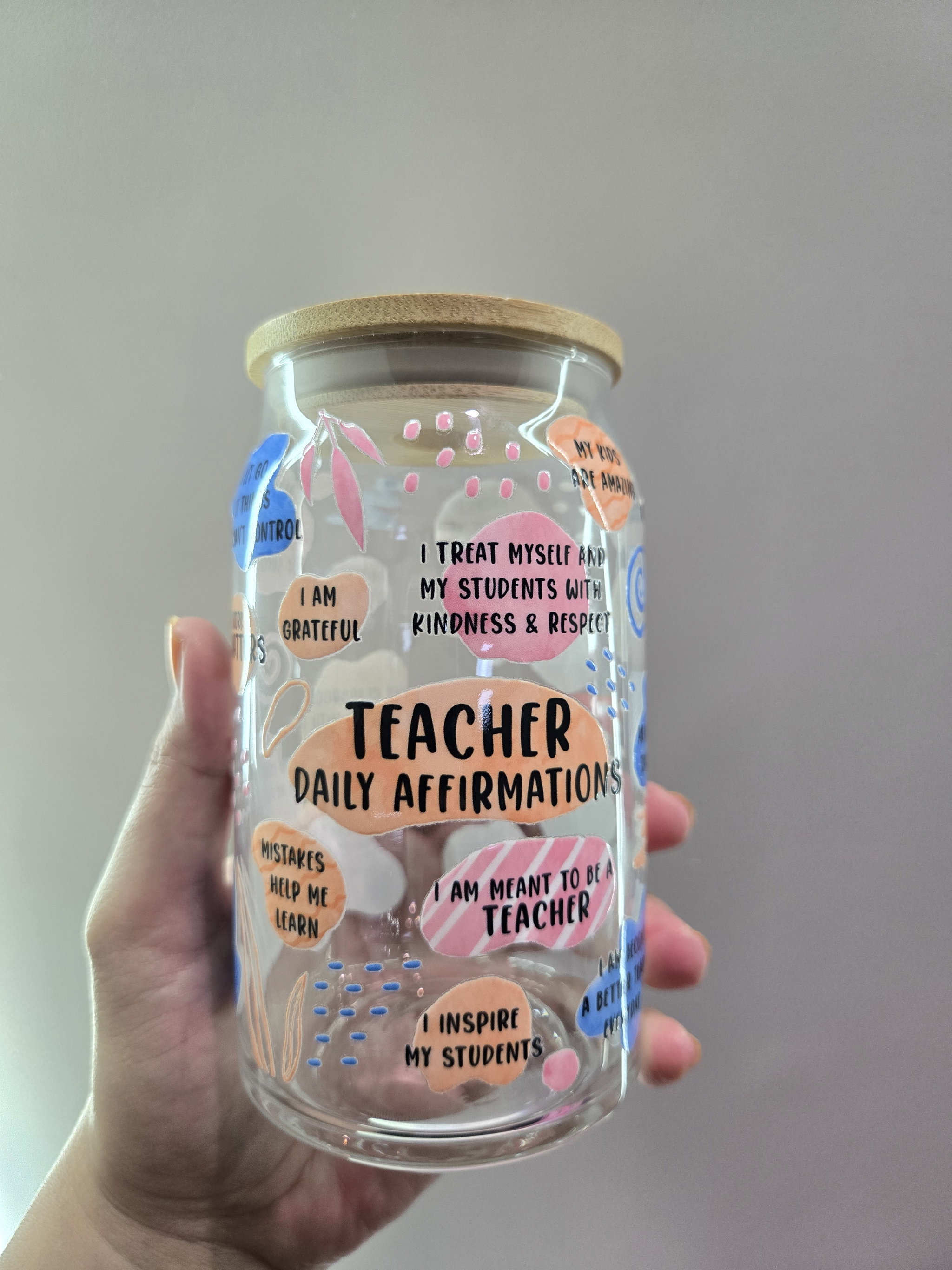 UV DTF Teacher Affirmations Libby Glass Cup (Ready Stock)_0