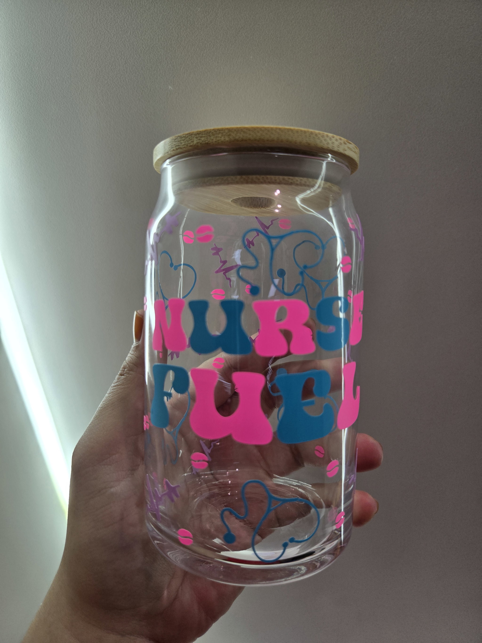Nurse Fuel Libby Glass cup (Ready Stock)_1