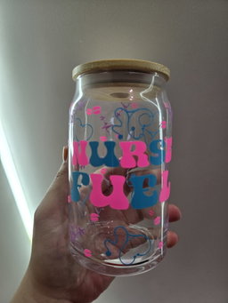 Nurse Fuel Libby Glass cup (Ready Stock)