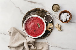 Creamy beetroot and sesame soup // Rahmige Rote-Bete-Suppe mit Sesam