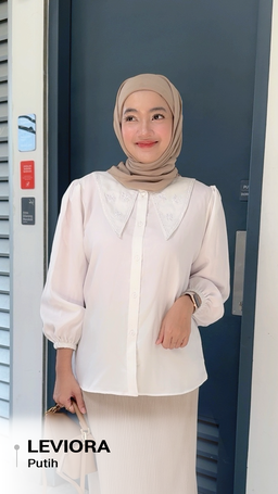 Leviora Blouse Bahan Shakila Polos Bordir - Size XL