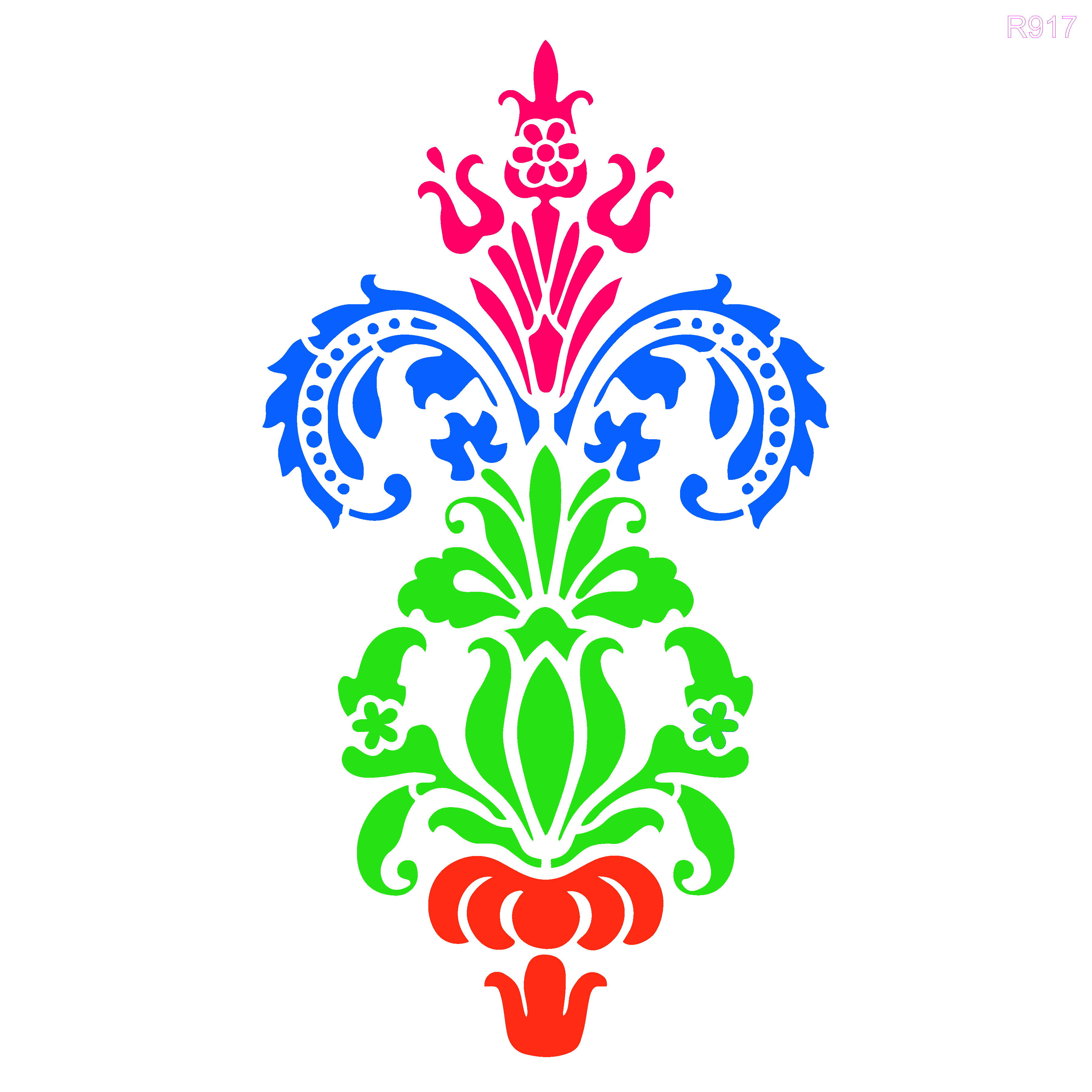 R917_Damask Wall Stencil