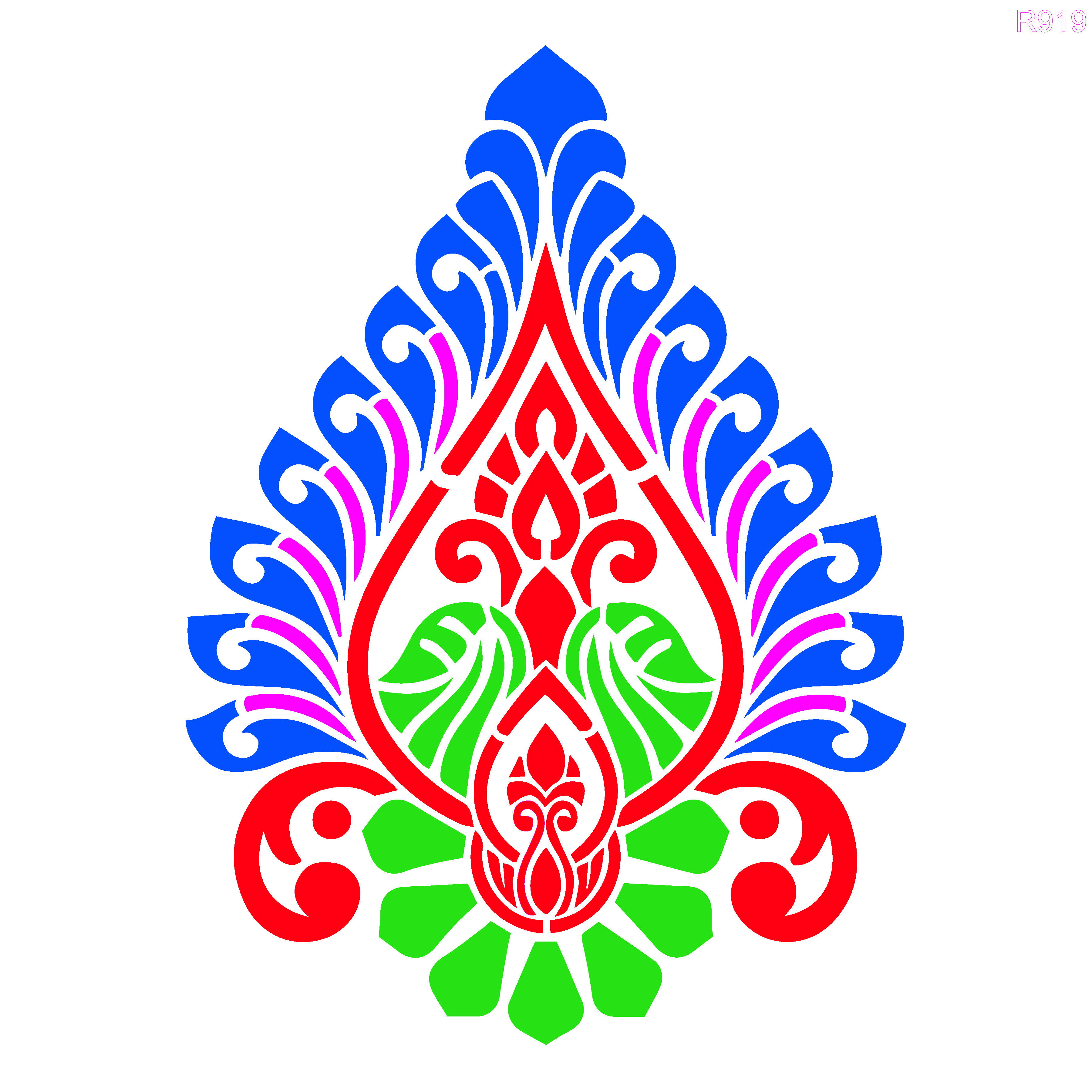 R919_Damask Wall Stencil