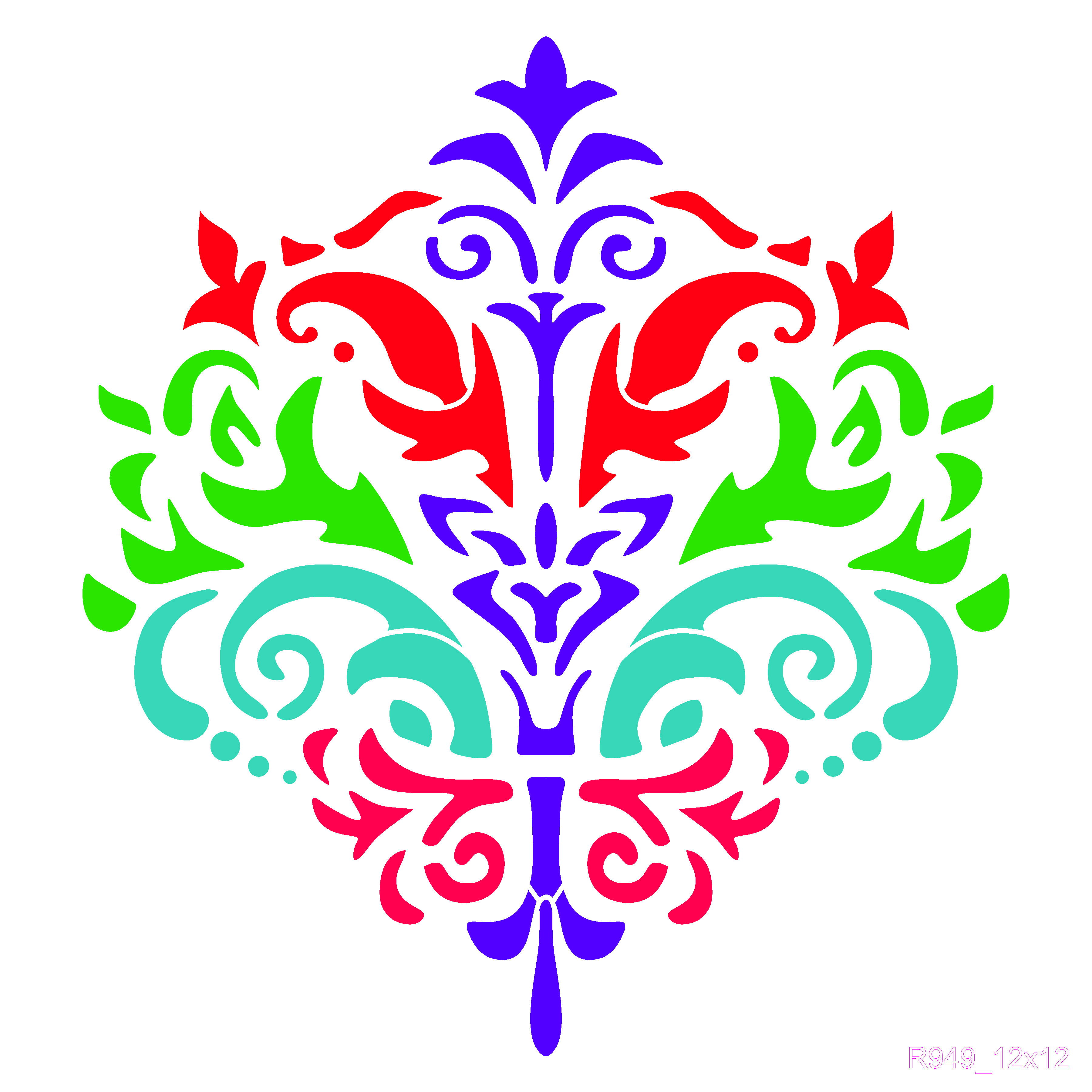 R949_Damask Wall Stencil