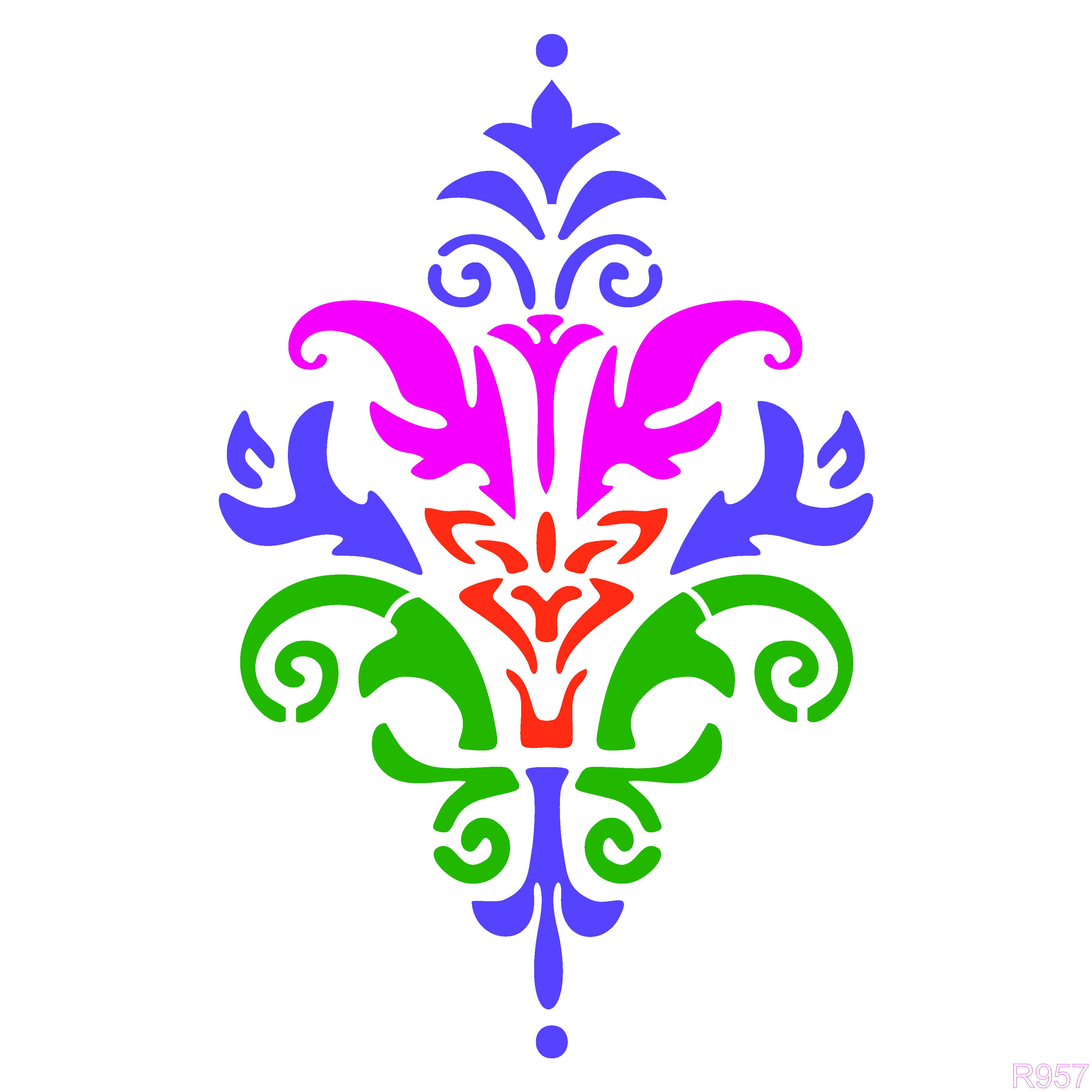 R957_Damask Wall Stencil