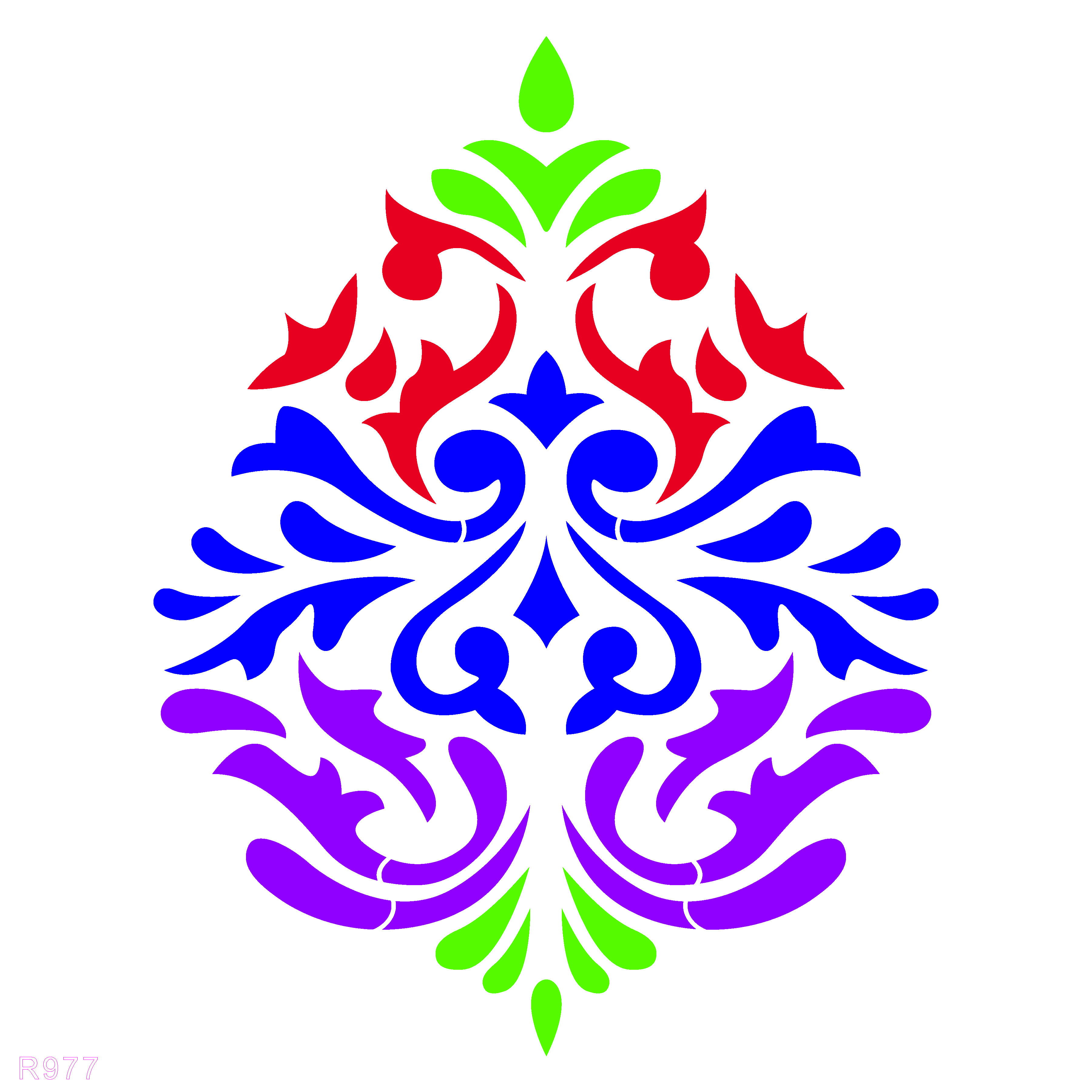 R977_Damask Wall Stencil