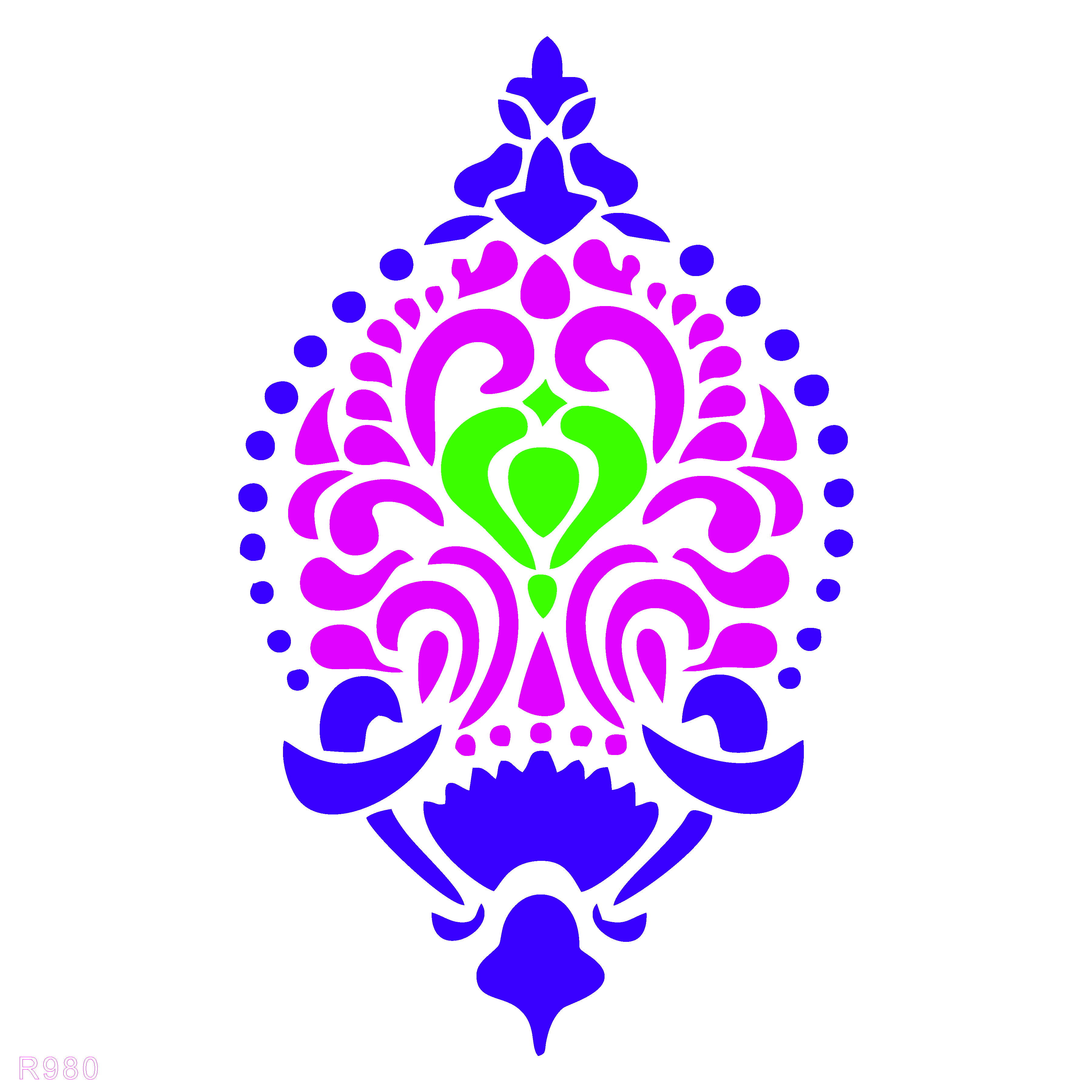 R980_Damask Wall Stencil