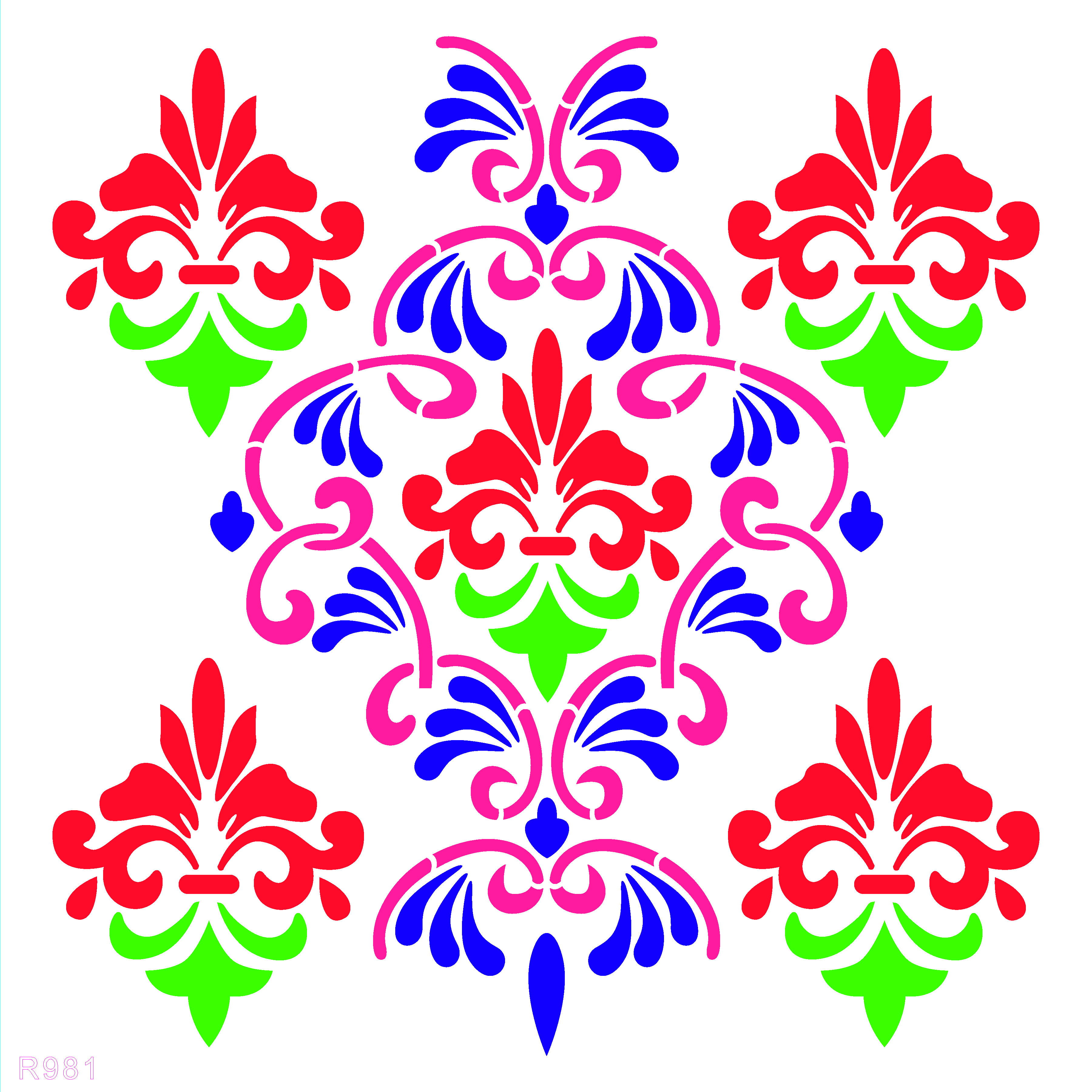 R981_Damask Wall Stencil