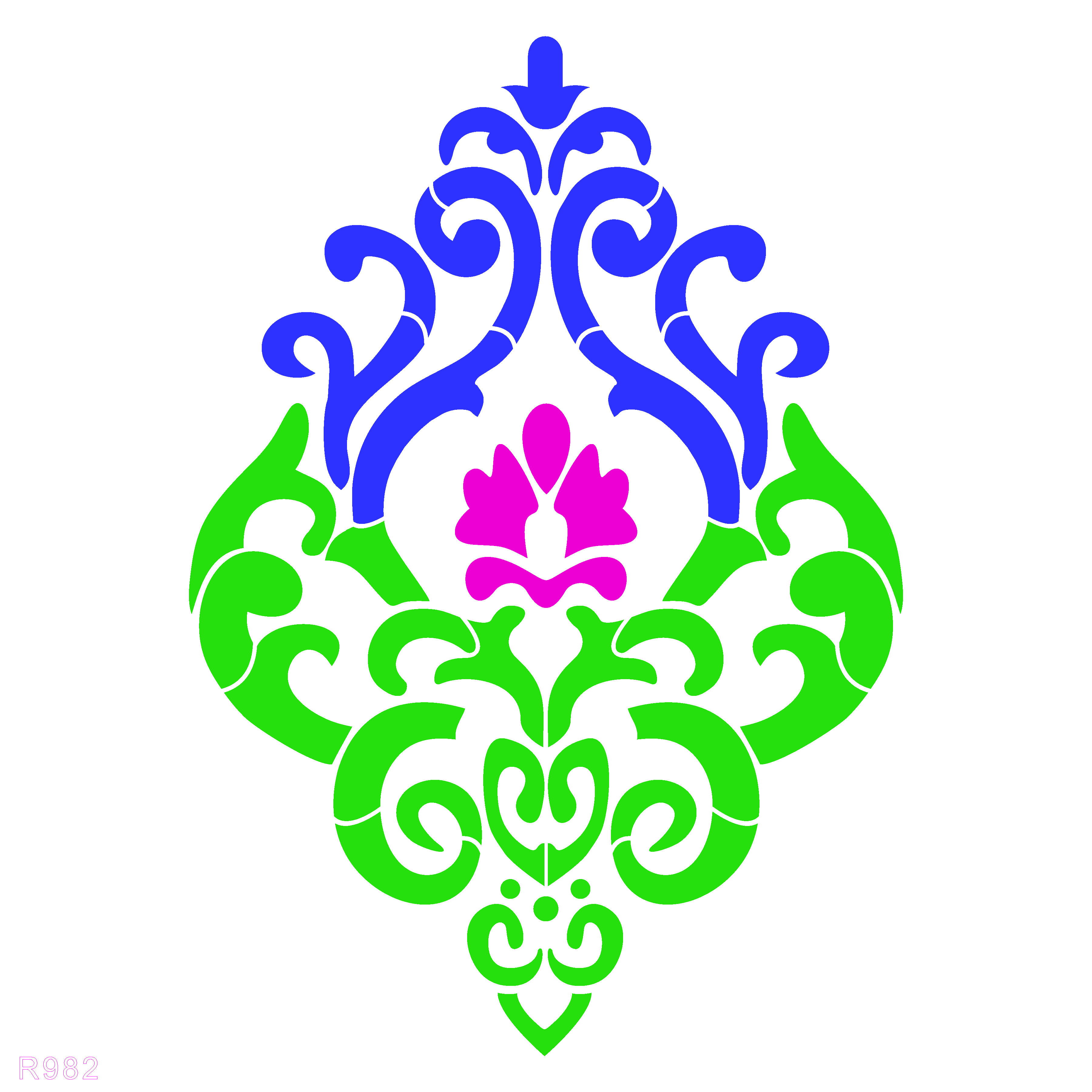 R982_Damask Wall Stencil