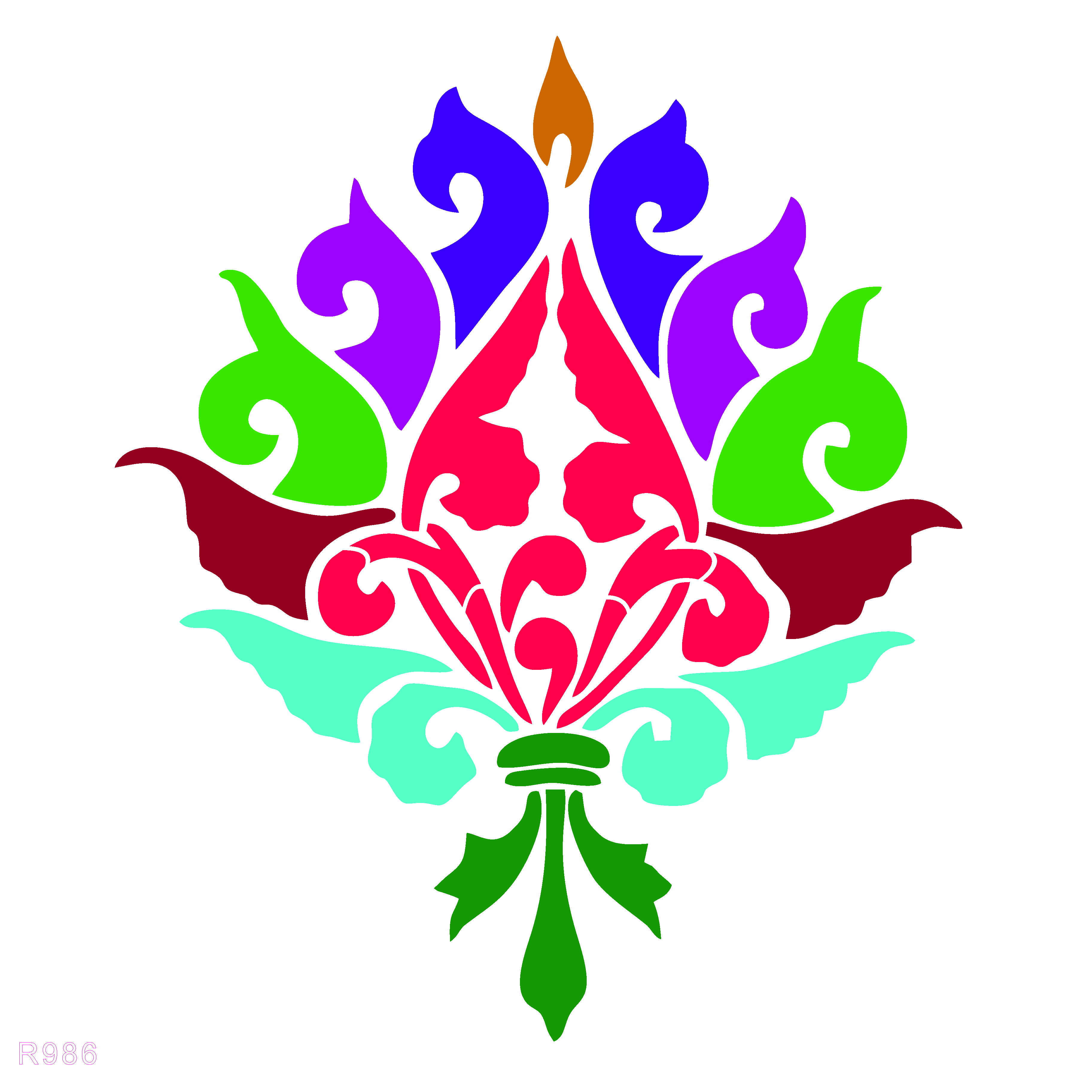 R986_Damask Wall Stencil