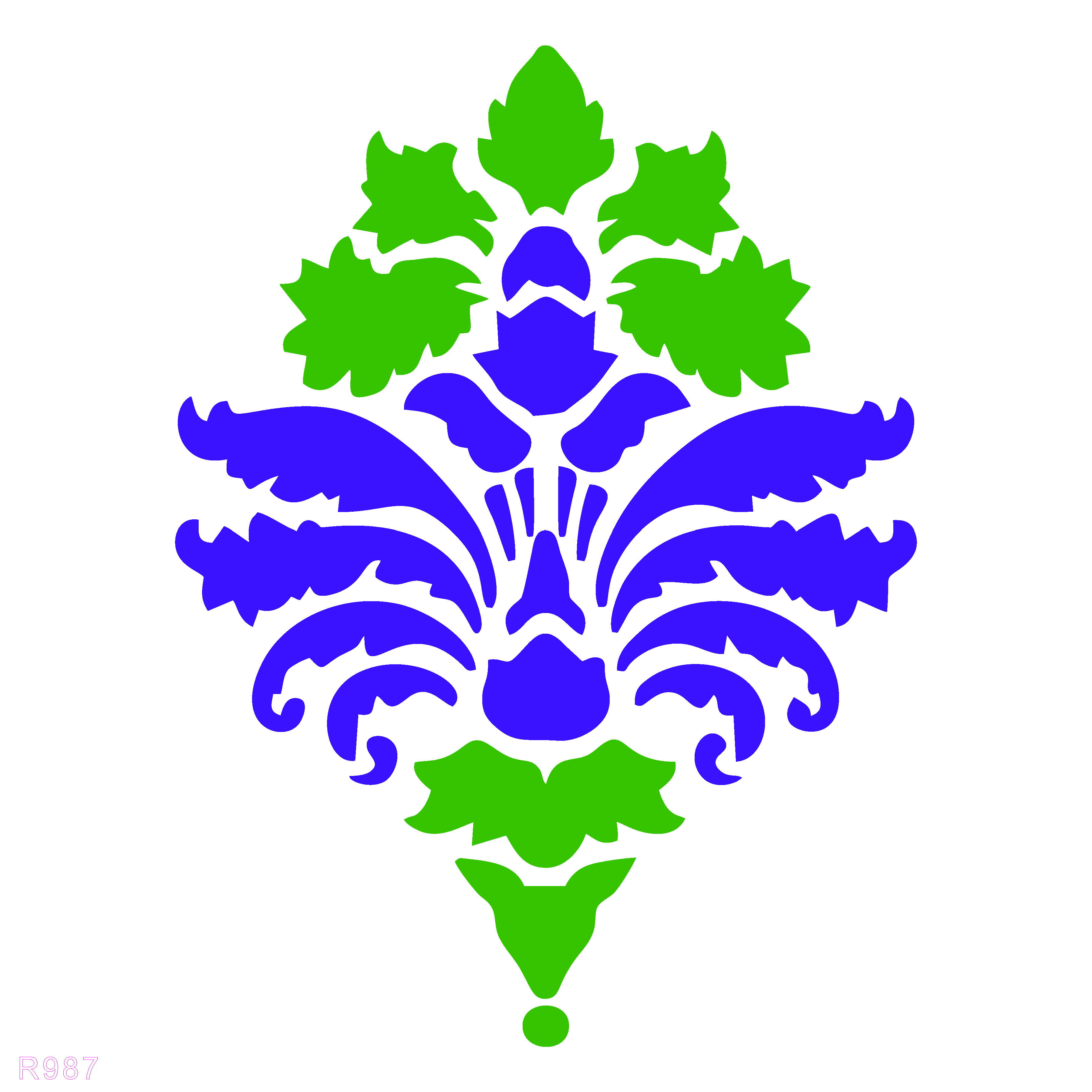 R987_Damask Wall Stencil