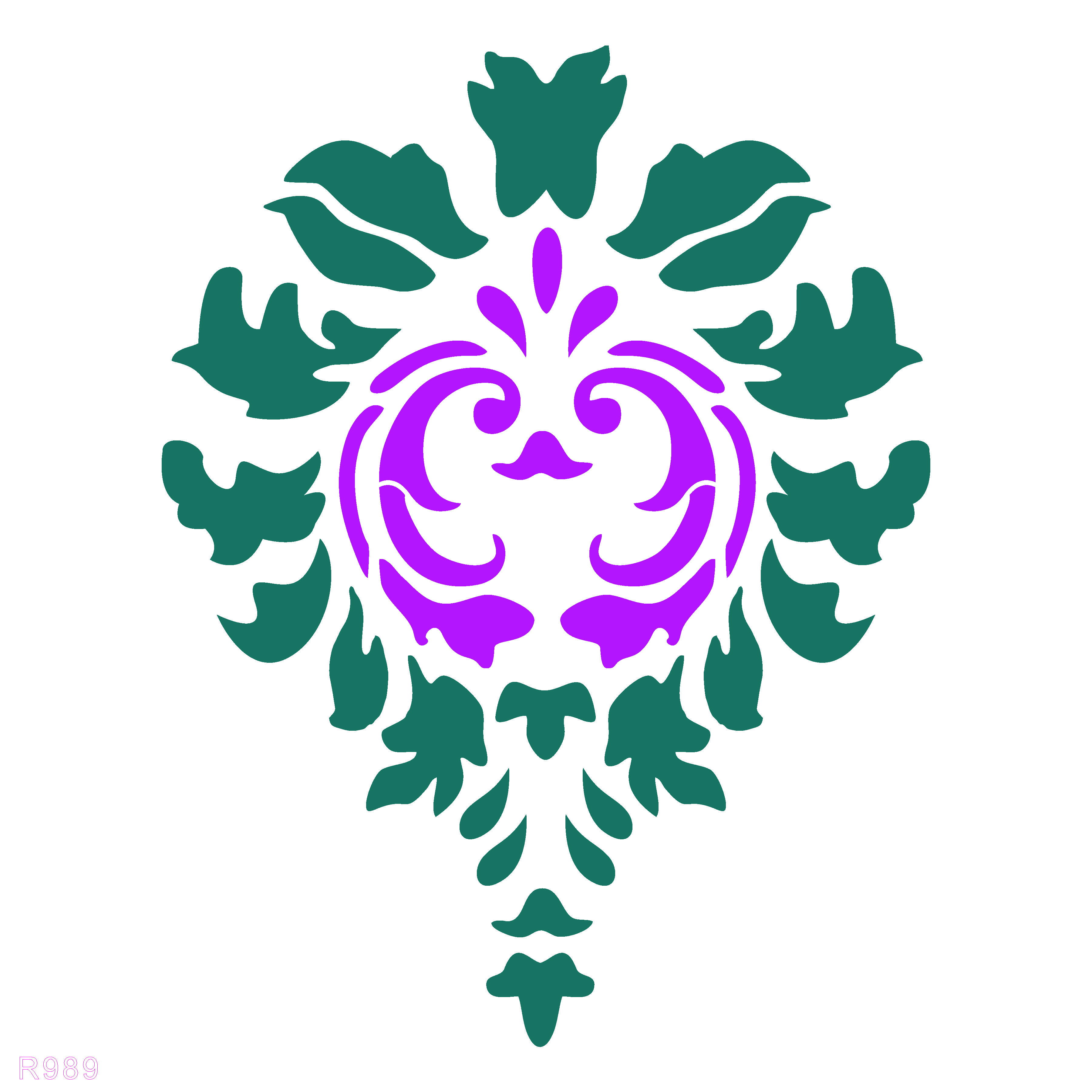 R989_Damask Wall Stencil