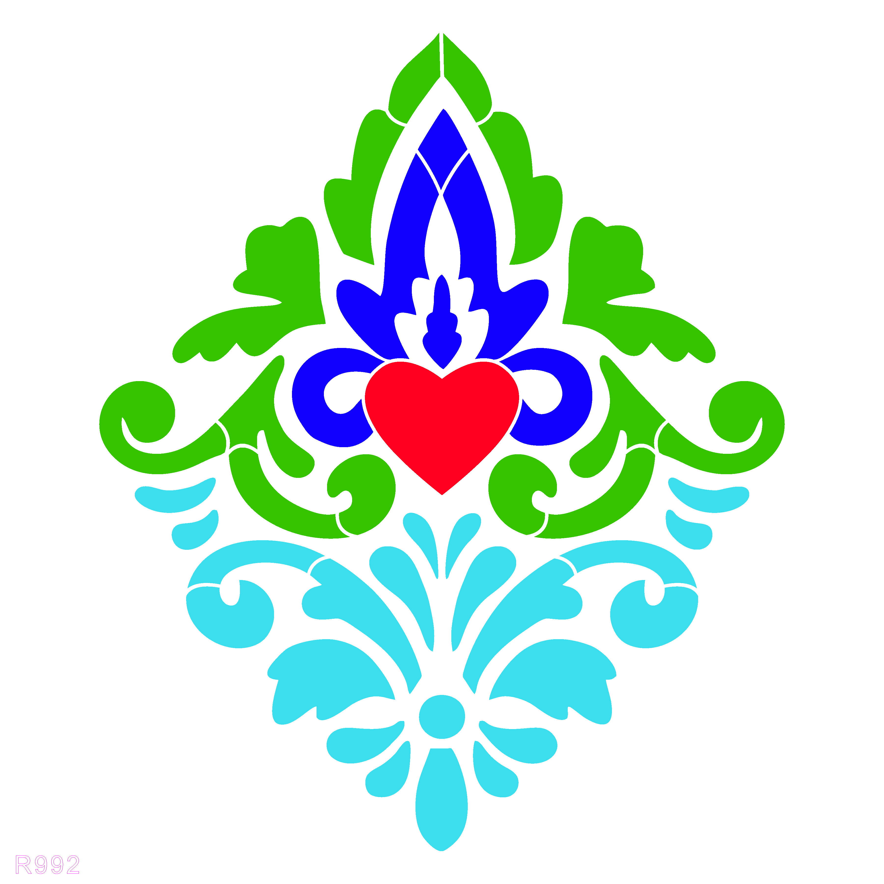 R992_Damask Wall Stencil