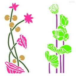 R689_Flower Wall Stencil