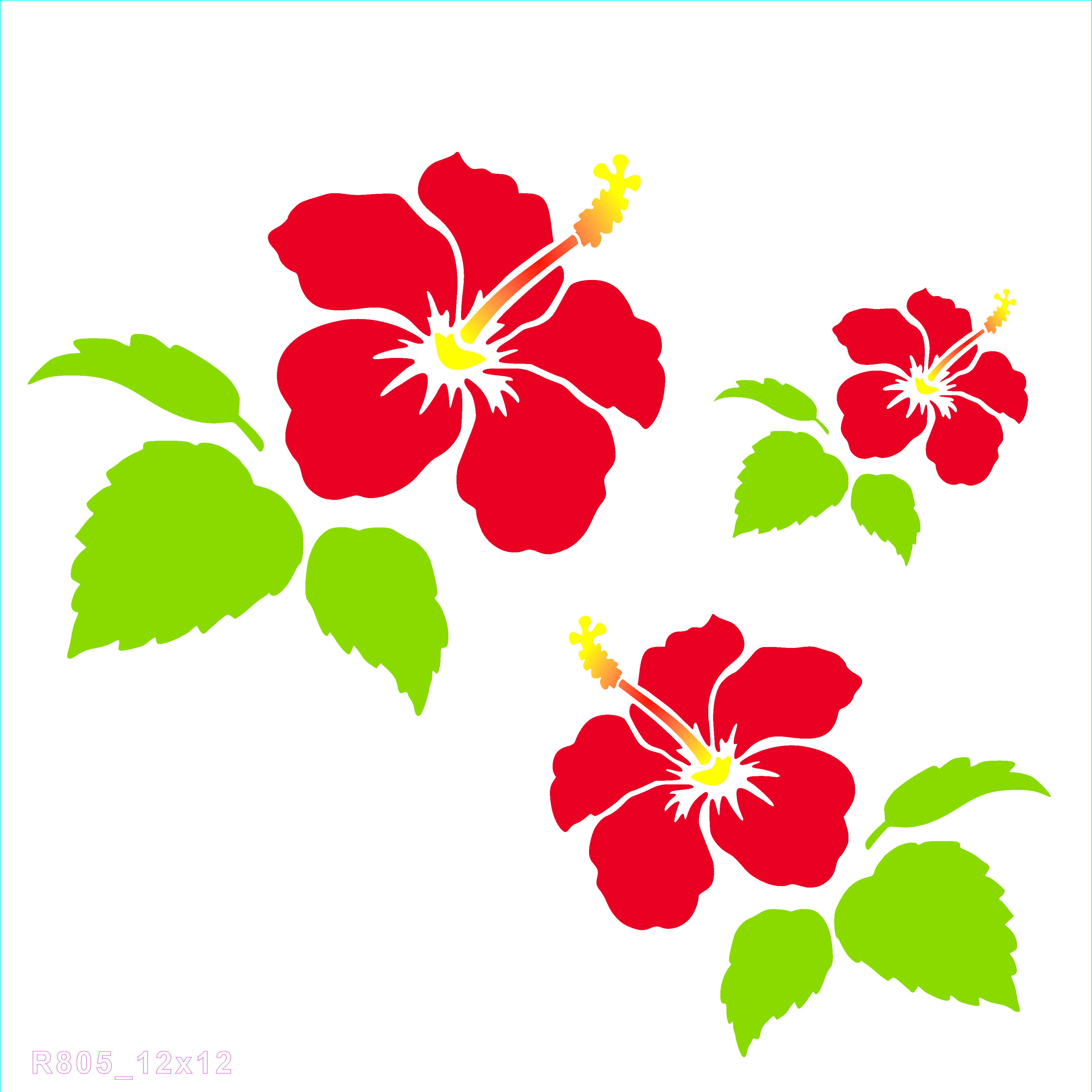 R805_Flower Wall Stencil