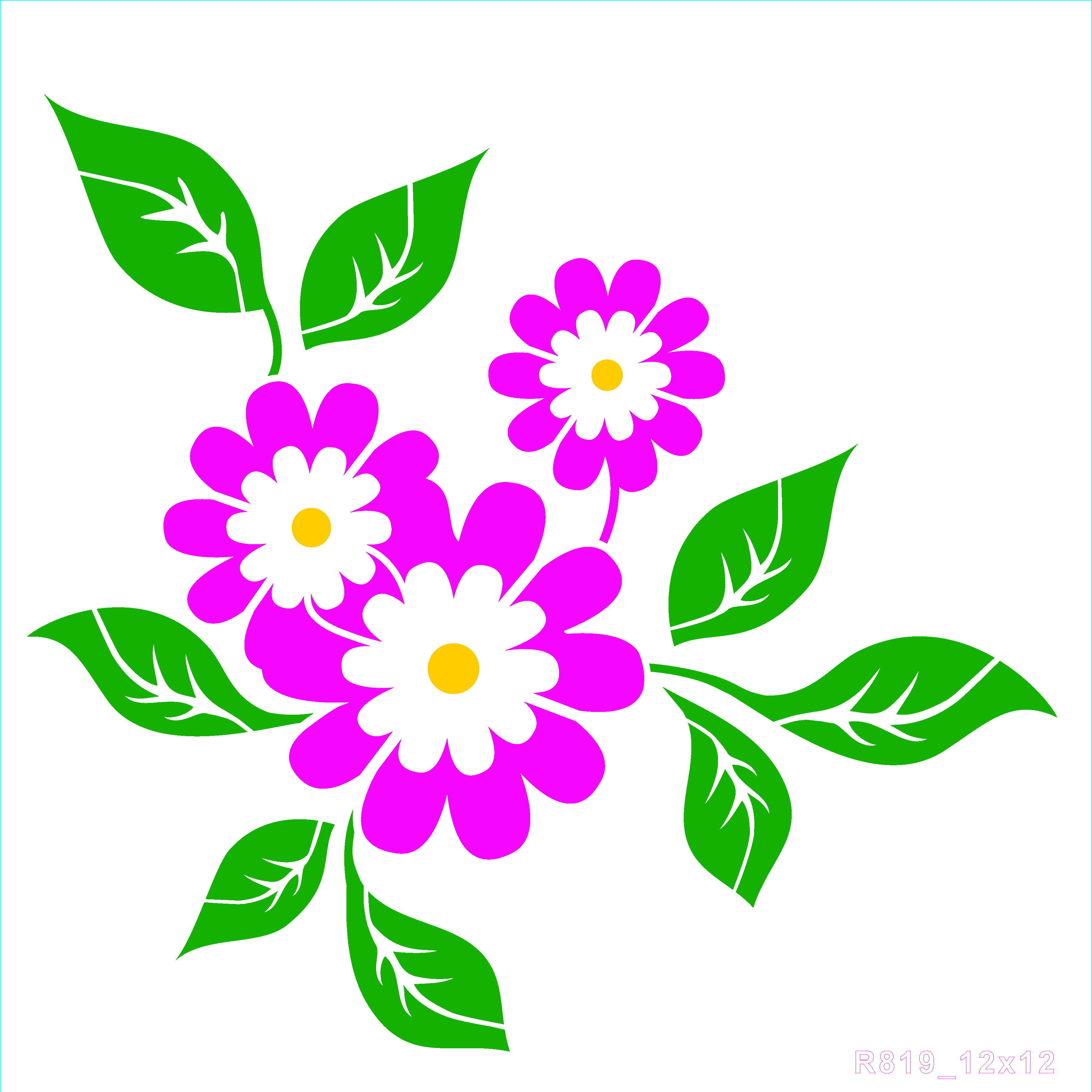 R819_Flower Wall Stencil