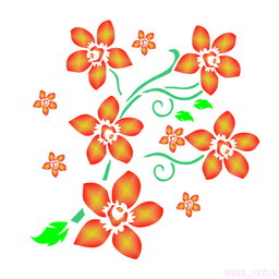 R833_Flower Wall Stencil