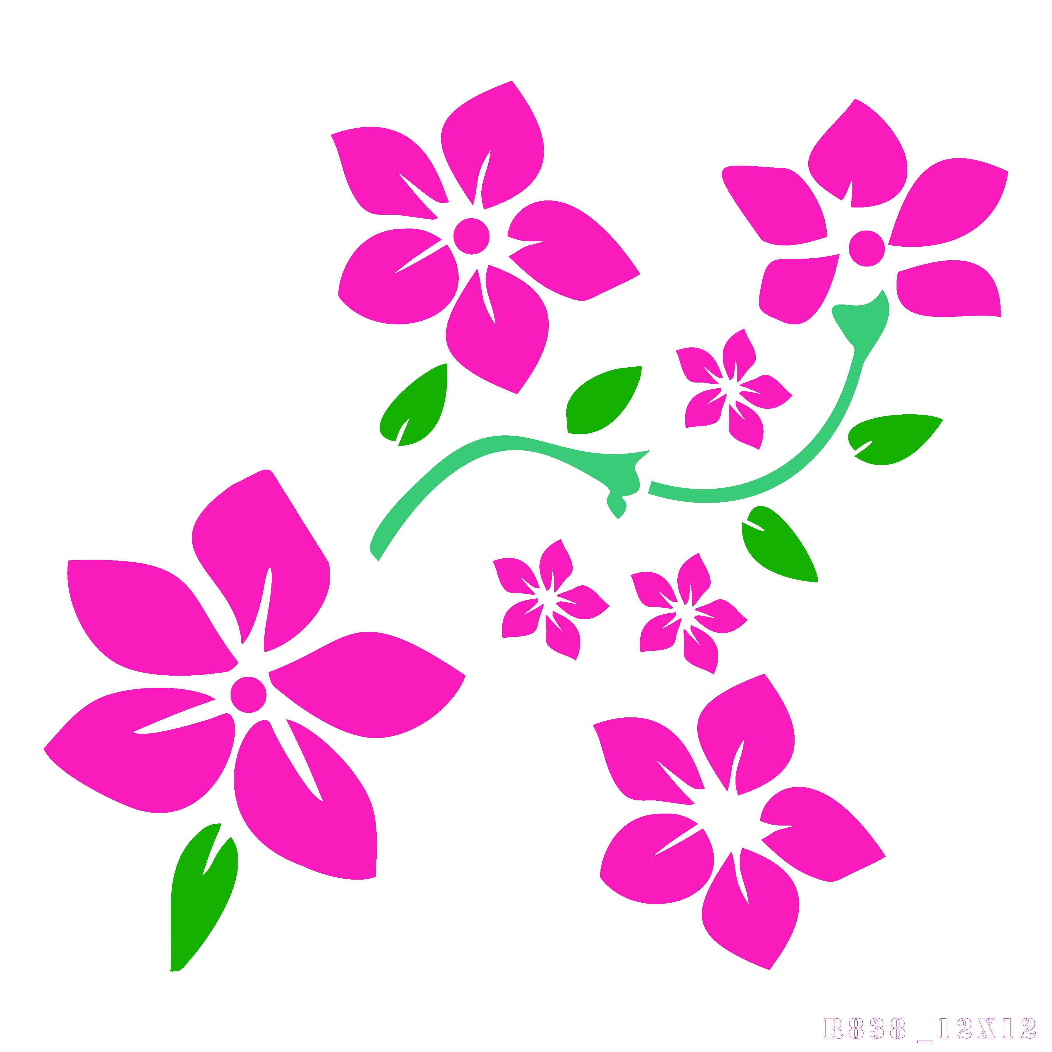 R838_Flower Wall Stencil