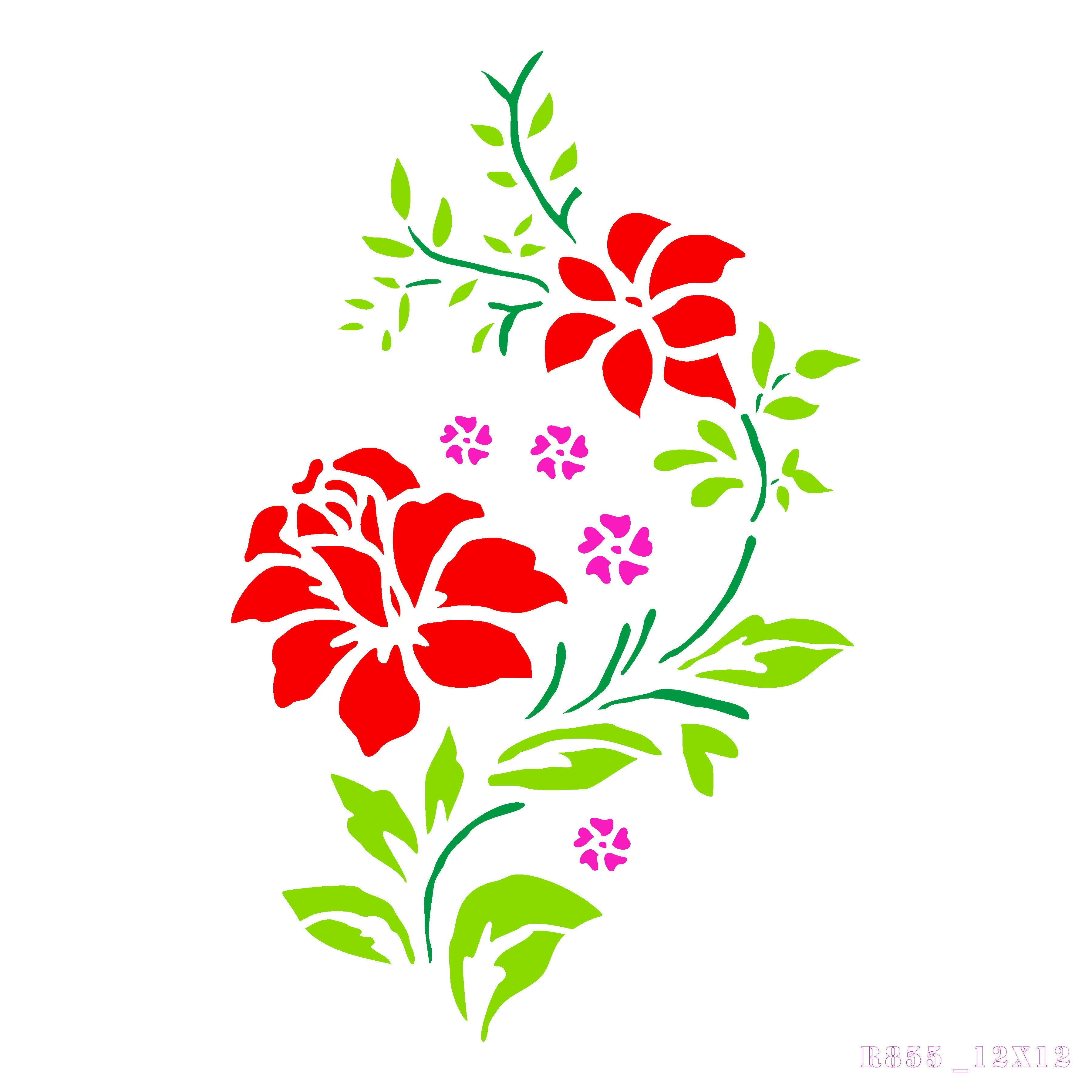 R 855_Flower Wall Stencil