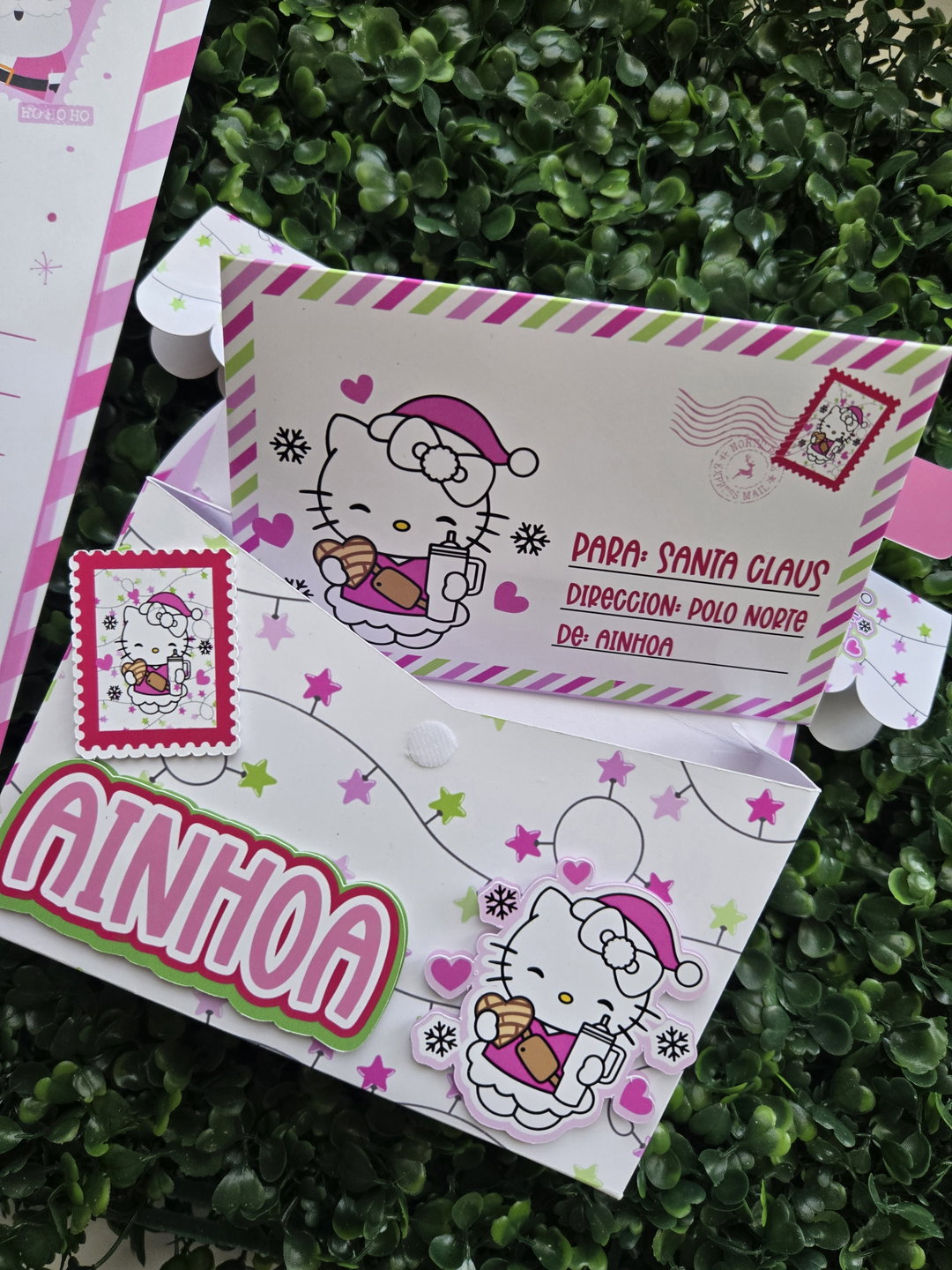 Cartita para Santa personalizada con tu nombre y personaje favorito. Incluye buzon