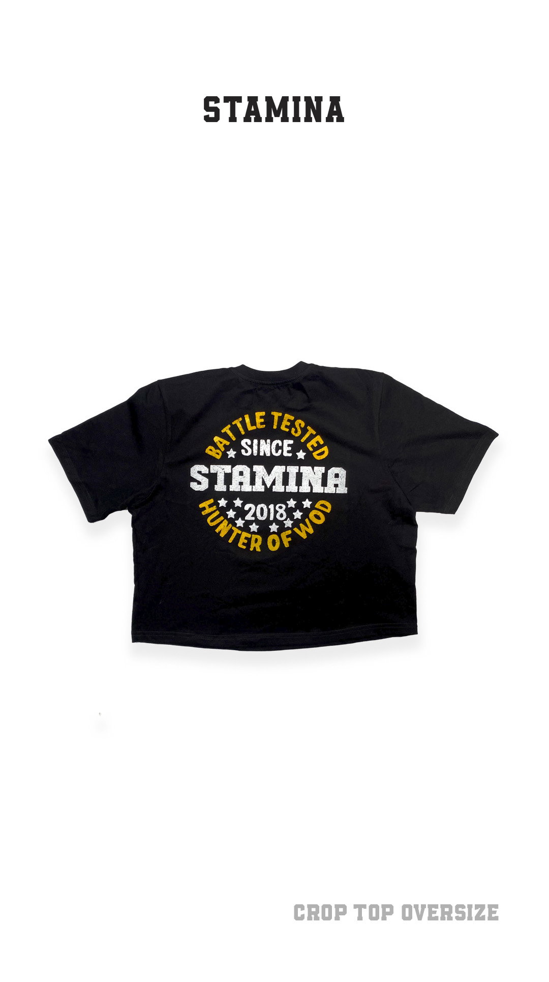 Crop Top Oversize - Hunter of WOD - Negro