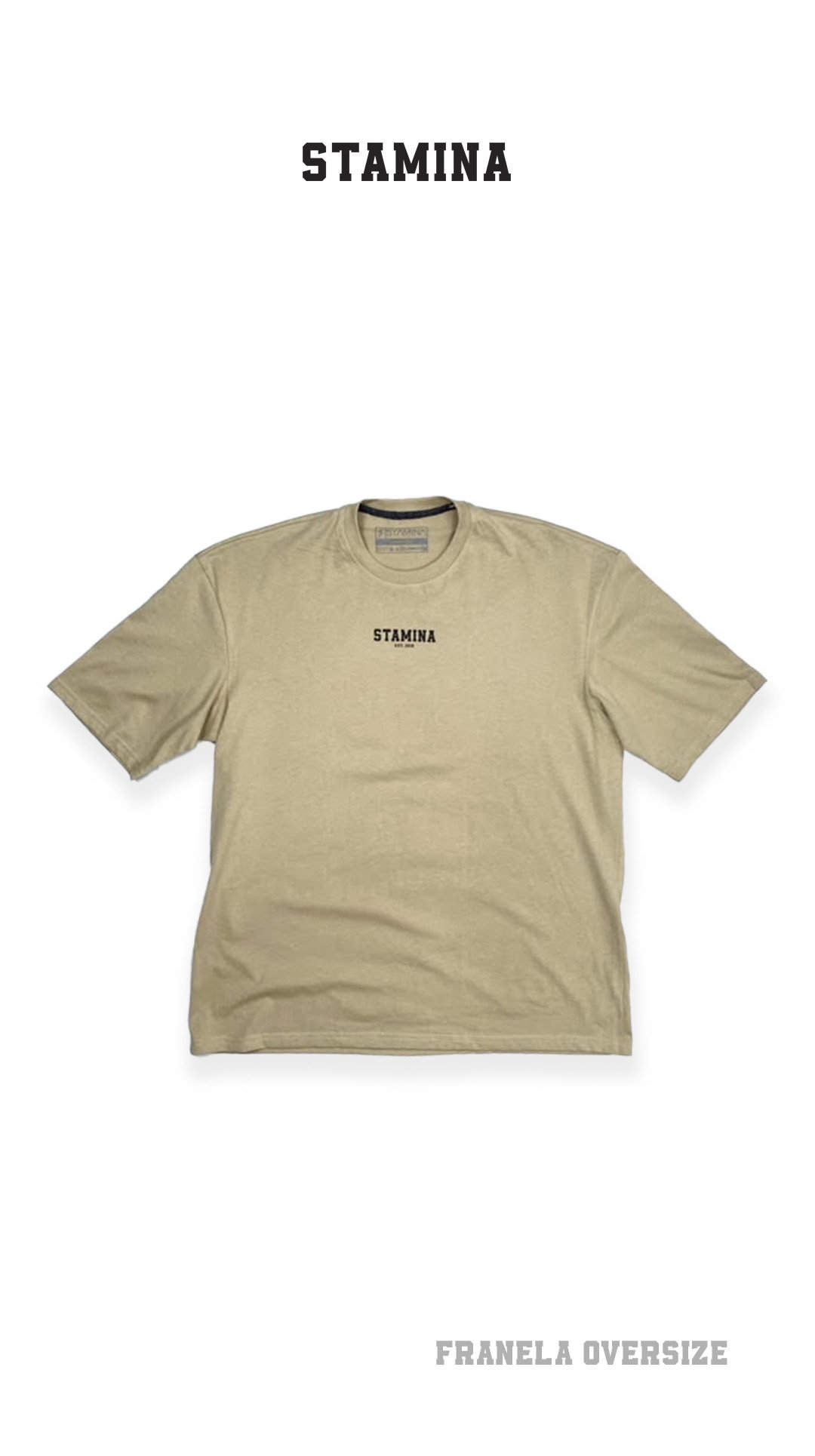 Franela de Caballero Oversize - Devil Press - Beige_1
