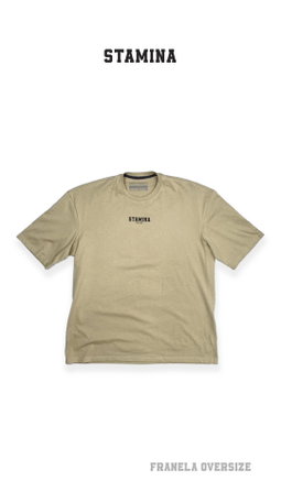 Franela de Caballero Oversize - Devil Press - Beige