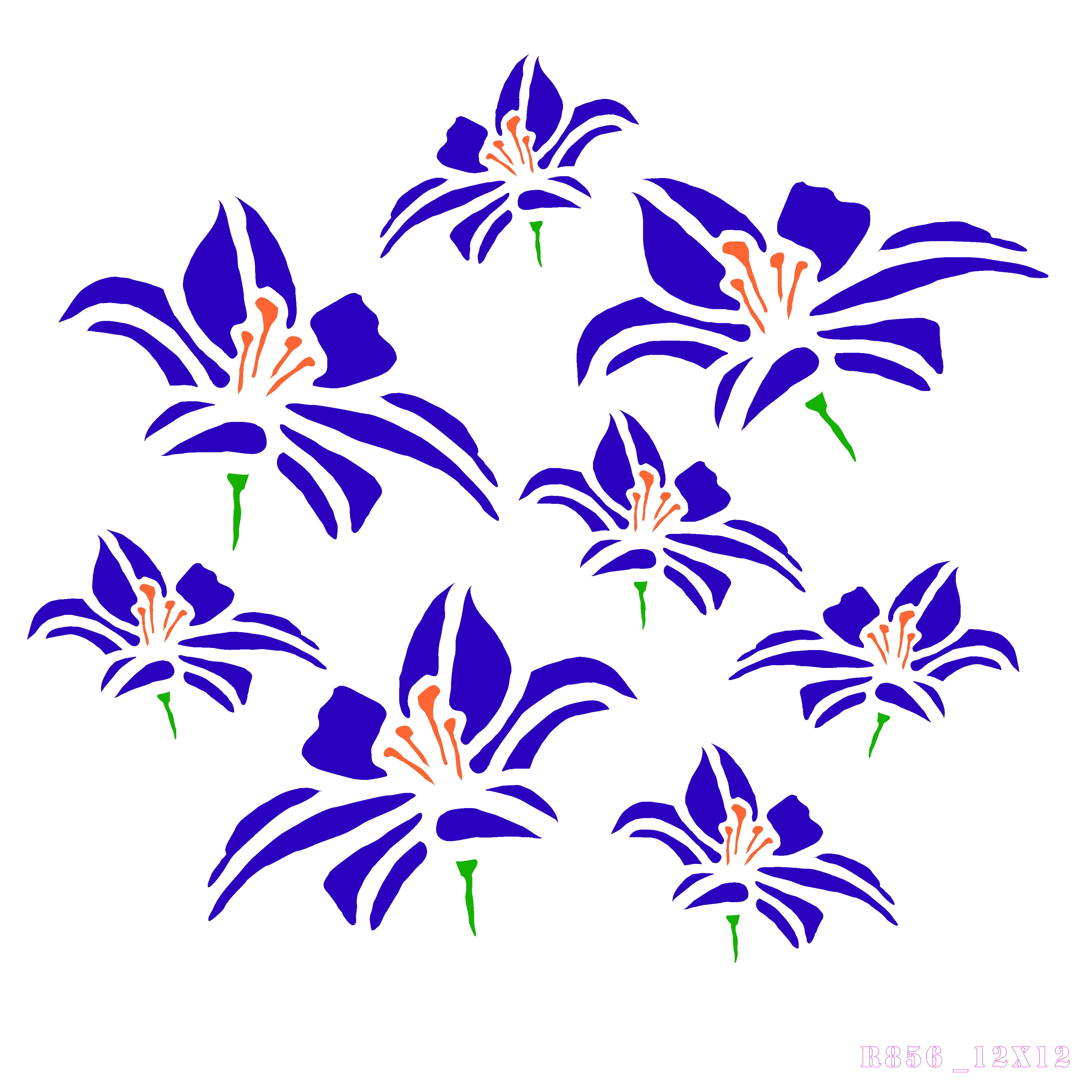 R856_Flower Wall Stencil