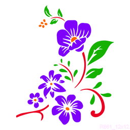 R861_Flower Wall Stencil