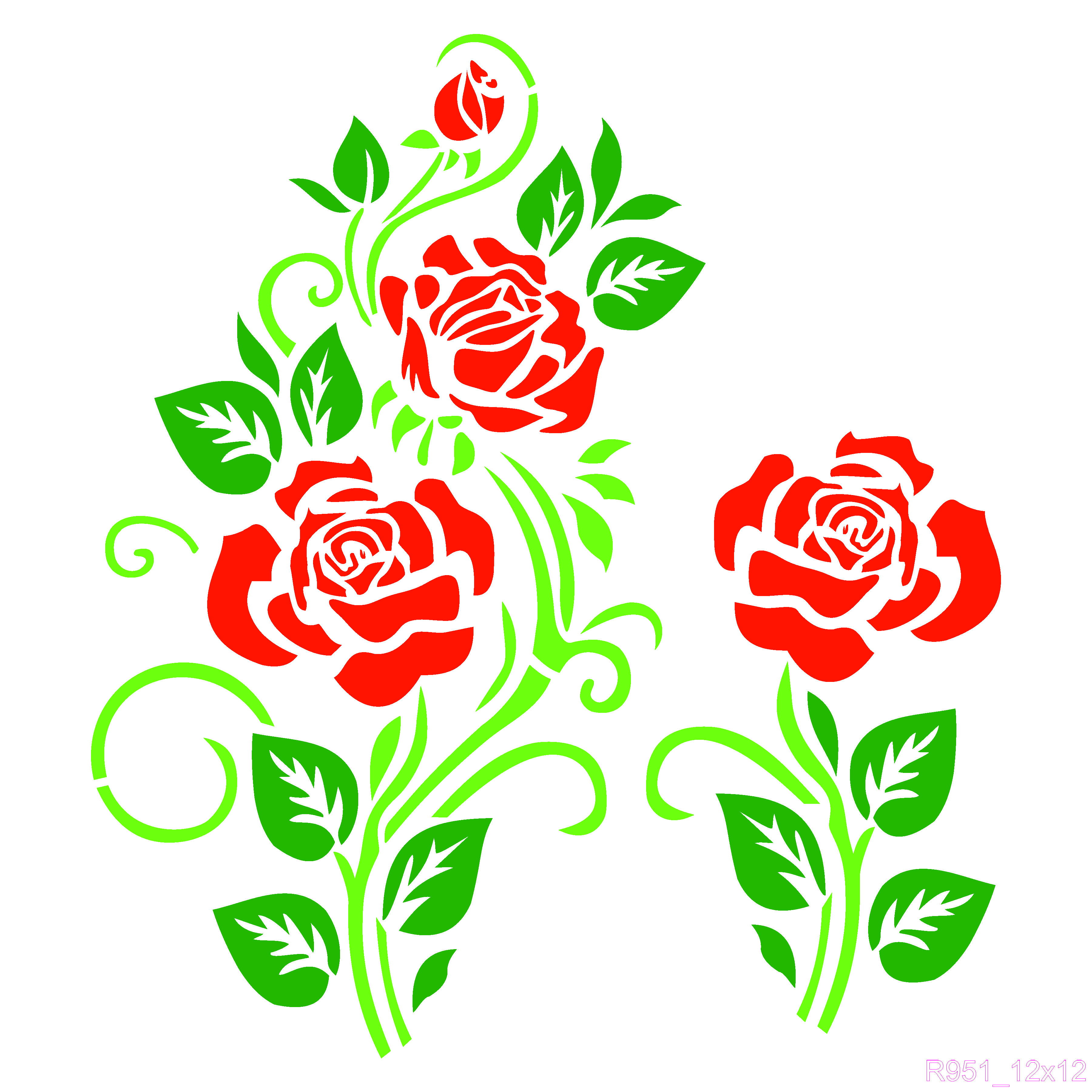 R951_Flower Wall Stencil