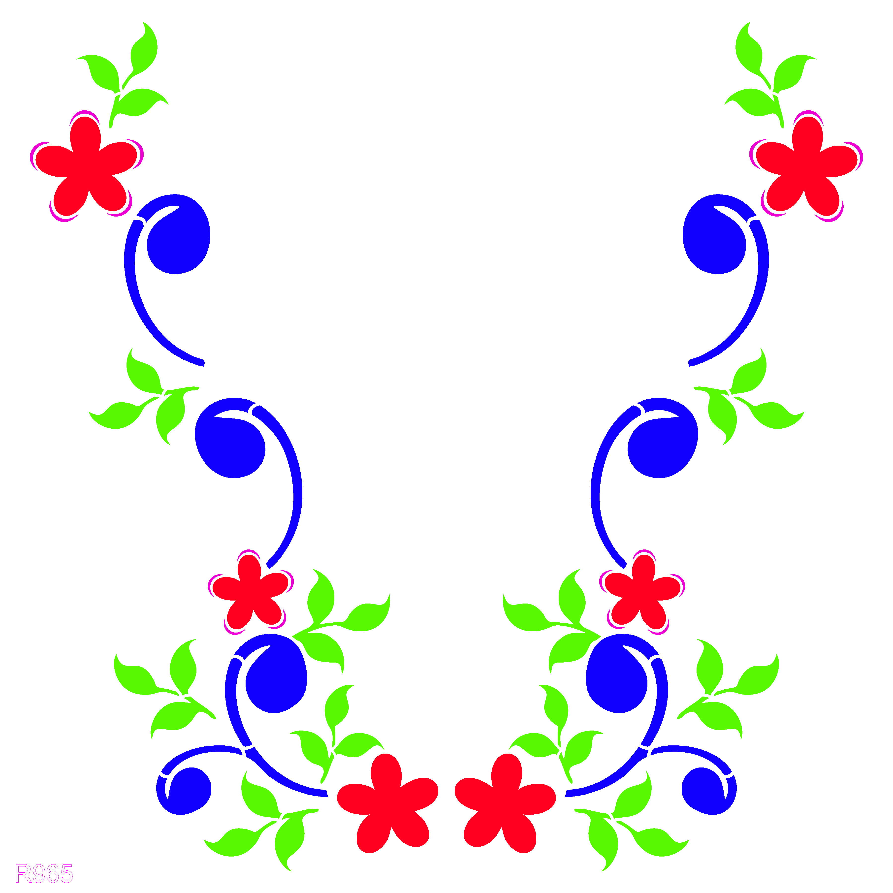 R965_Flower Wall Stencil